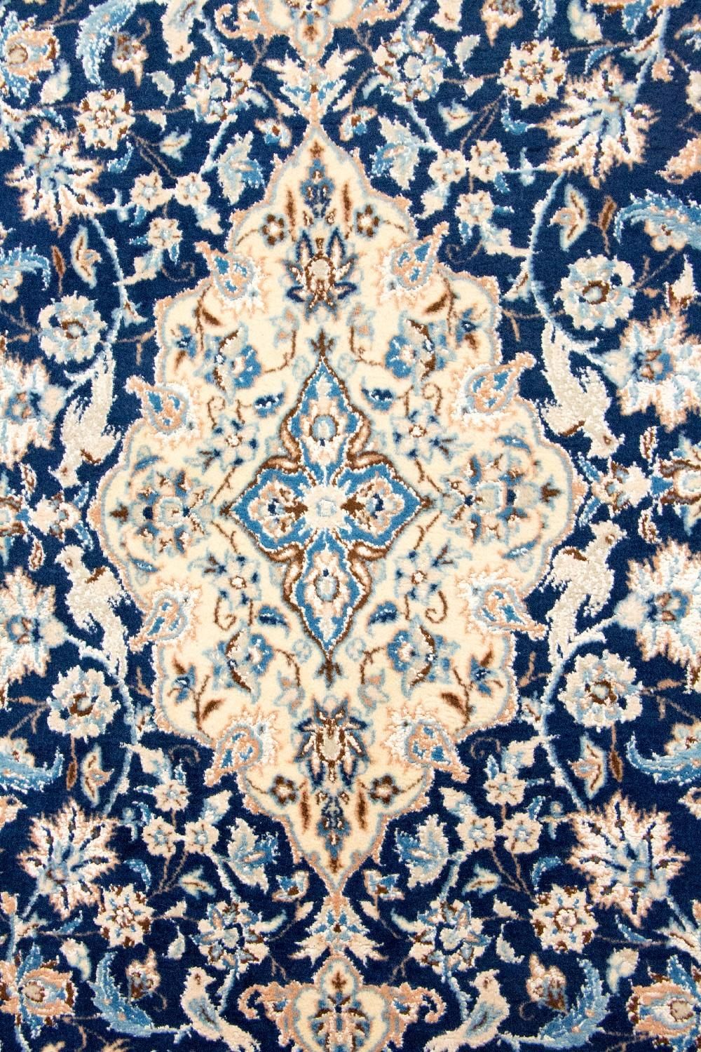 Alfombra Persa - Nain - Real - 180 x 116 cm - azul oscuro