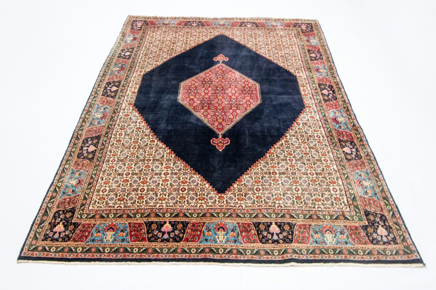 Alfombra persa - Bidjar - 315 x 223 cm - azul oscuro