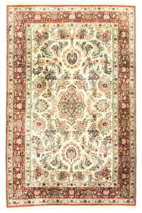 Alfombra de seda - Seda china - 149 x 96 cm - beige