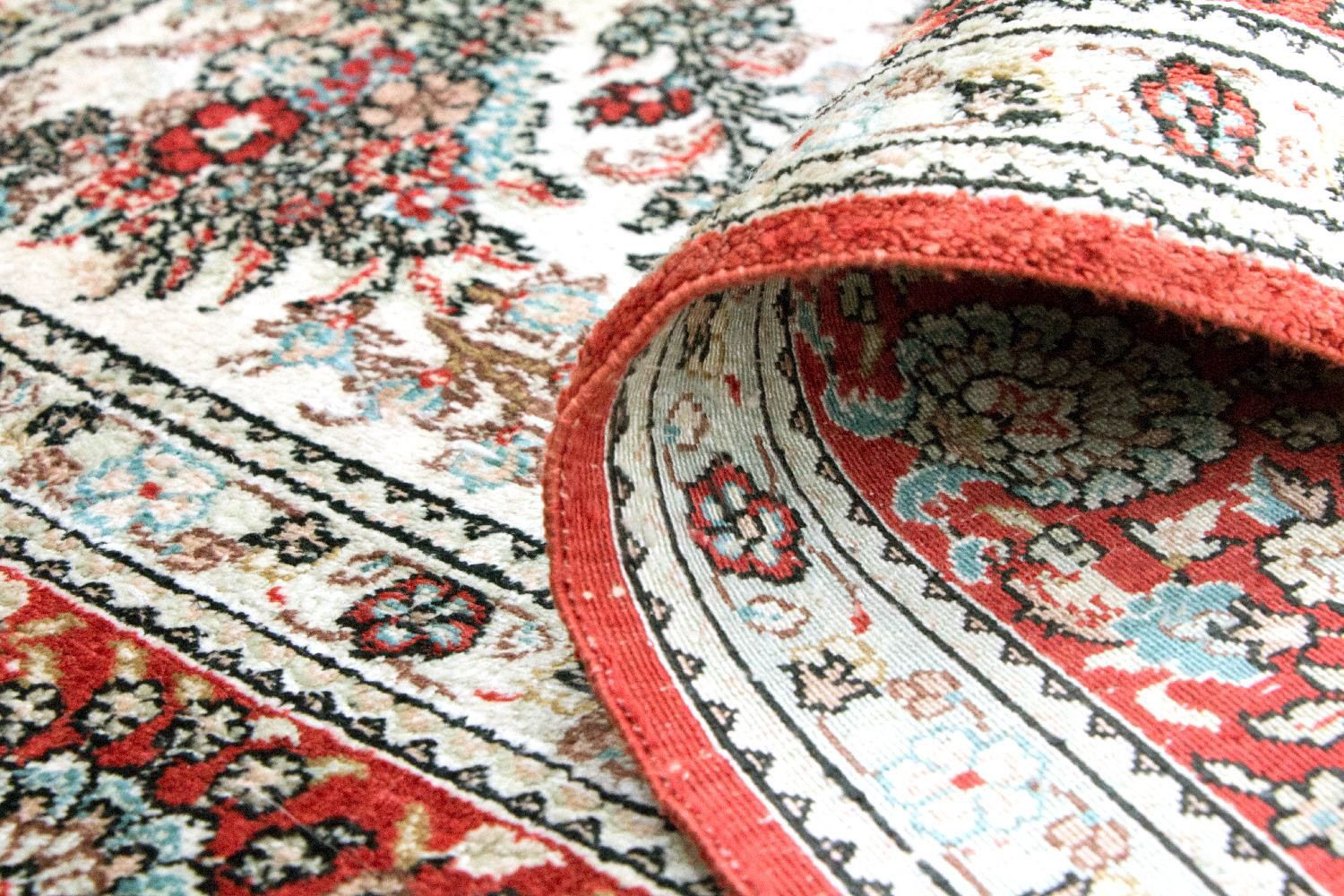 Alfombra de seda - Seda china - 149 x 96 cm - beige