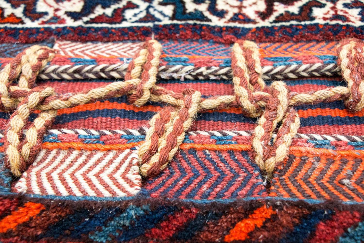 Alfombra persa - Nómada - 123 x 68 cm - multicolor