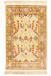 Hereke seda Alfombra 64x100cm - Alfombra oriental - Rectángulo / Beige / 64 x 100 cm Rectángulo