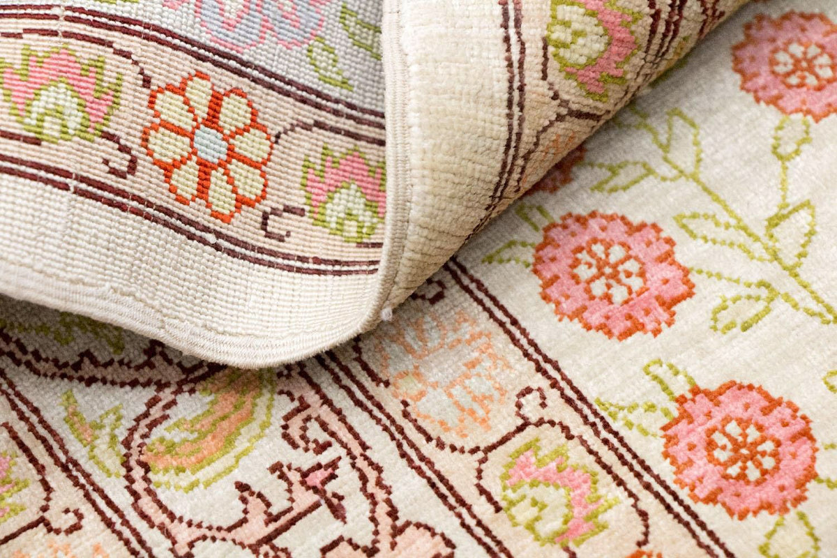 Alfombra de seda - Hereke seda - Prima - 100 x 64 cm - beige
