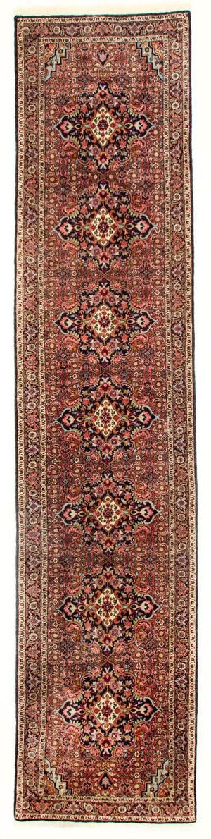 Alfombra de pasillo Alfombra persa - Bidjar - 397 x 89 cm - rojo