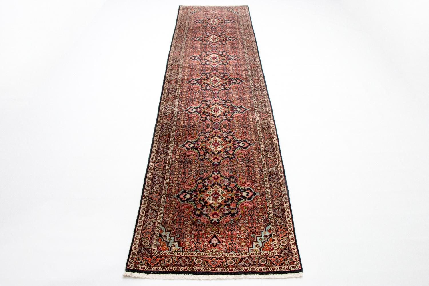 Alfombra de pasillo Alfombra persa - Bidjar - 397 x 89 cm - rojo