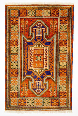 Alfombra oriental - 151 x 95 cm - naranja