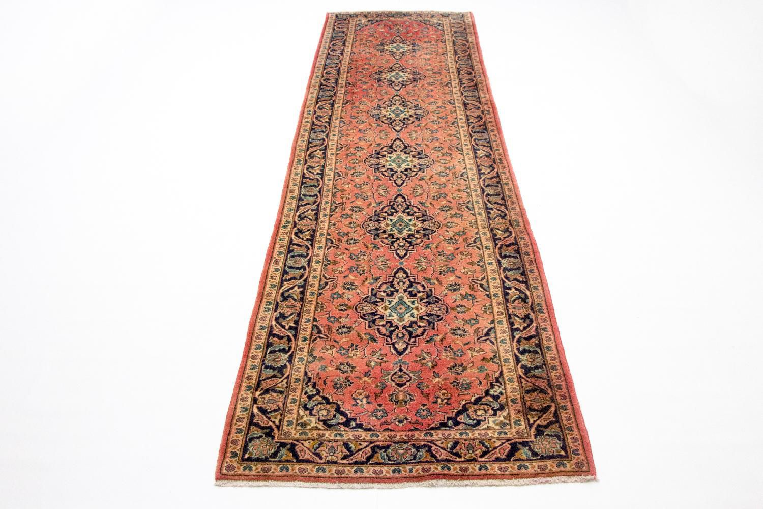 Alfombra de pasillo Alfombra persa - Keshan - 392 x 102 cm - naranja