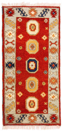 Alfombra oriental - 125 x 64 cm - rojo