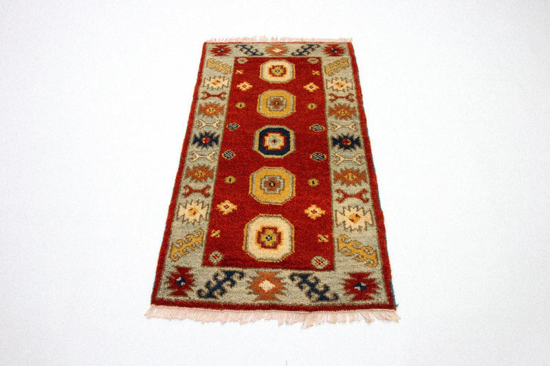 Alfombra oriental - 125 x 64 cm - rojo