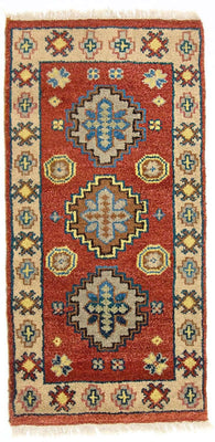 Alfombra oriental - 124 x 63 cm - rojo