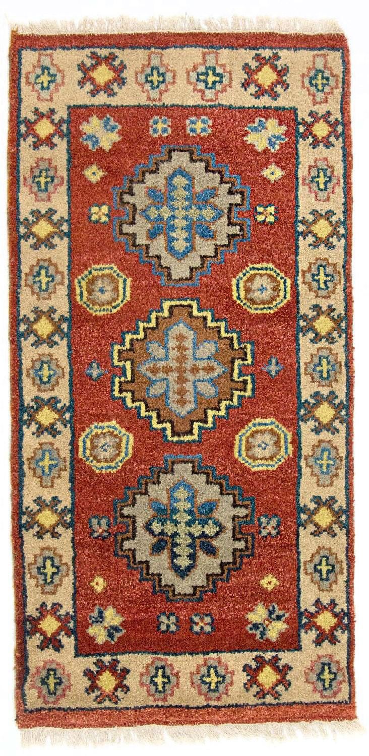 Alfombra oriental - 124 x 63 cm - rojo