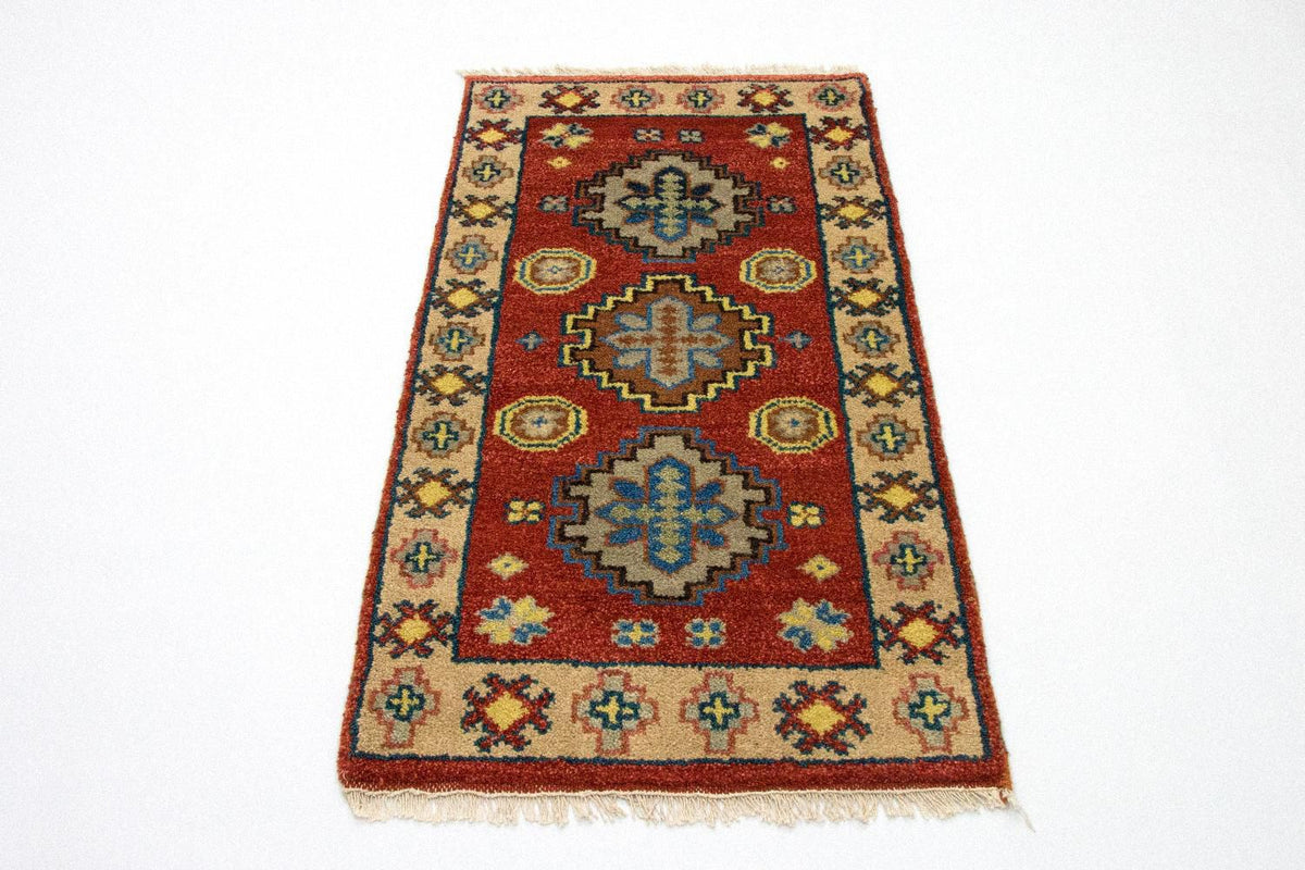 Alfombra oriental - 124 x 63 cm - rojo