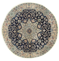 Alfombra Persa - Nain - Real redondo  - 210 x 210 cm - azul oscuro
