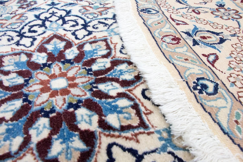 Alfombra Persa - Nain - Real redondo  - 210 x 210 cm - azul oscuro