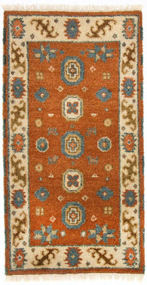 Alfombra oriental - 119 x 63 cm - naranja