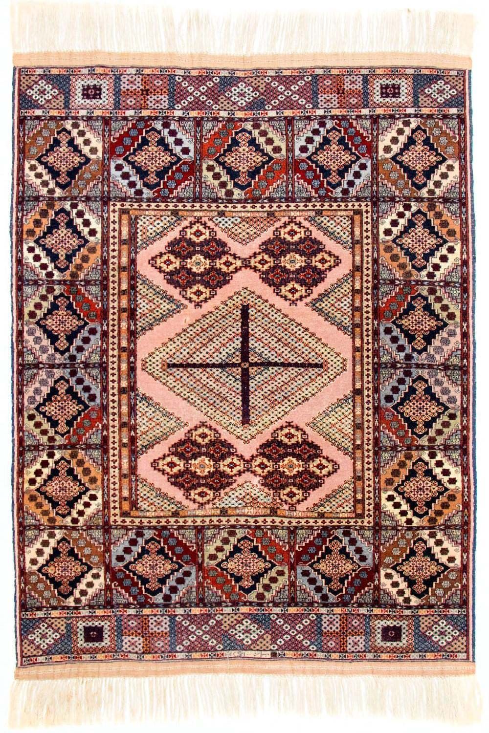Alfombra afgana - 140 x 120 cm - rosa