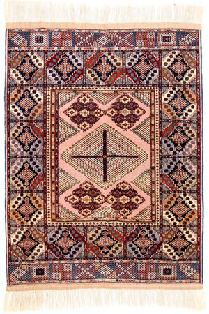 Alfombra afgana - 140 x 120 cm - rosa