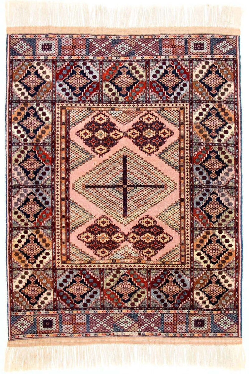 Alfombra afgana - 140 x 120 cm - rosa