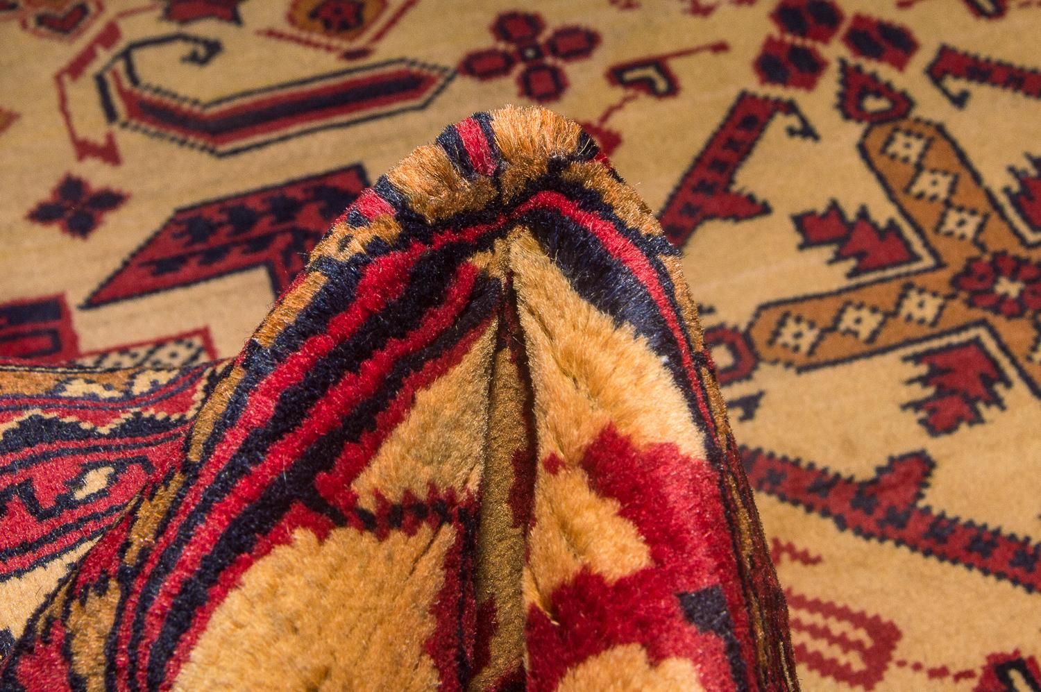 Alfombra afgana - Hatschlu - 290 x 202 cm - amarillo