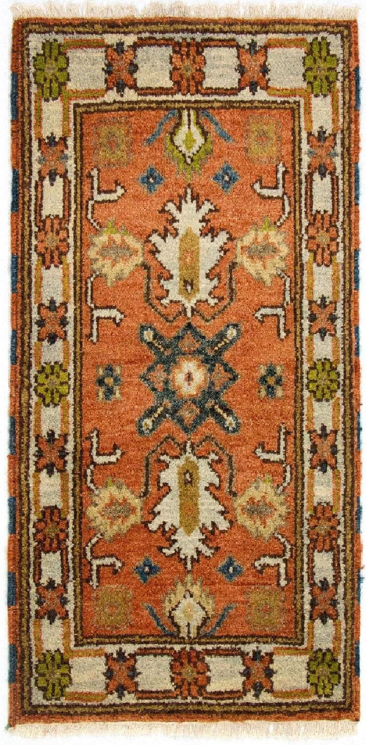 Alfombra oriental - 123 x 65 cm - naranja