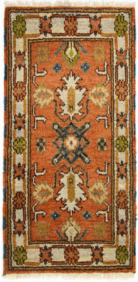 Alfombra oriental - 123 x 65 cm - naranja