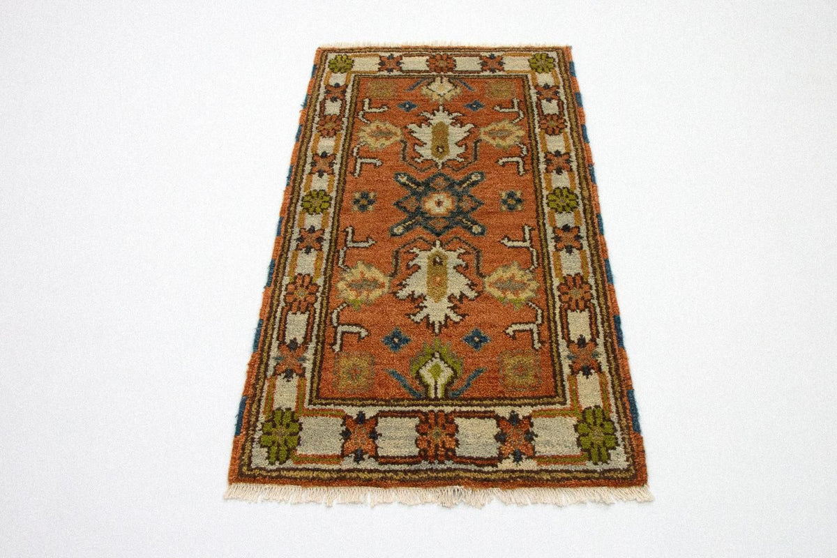 Alfombra oriental - 123 x 65 cm - naranja