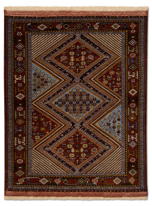 Alfombra afgana - 148 x 118 cm - marrón