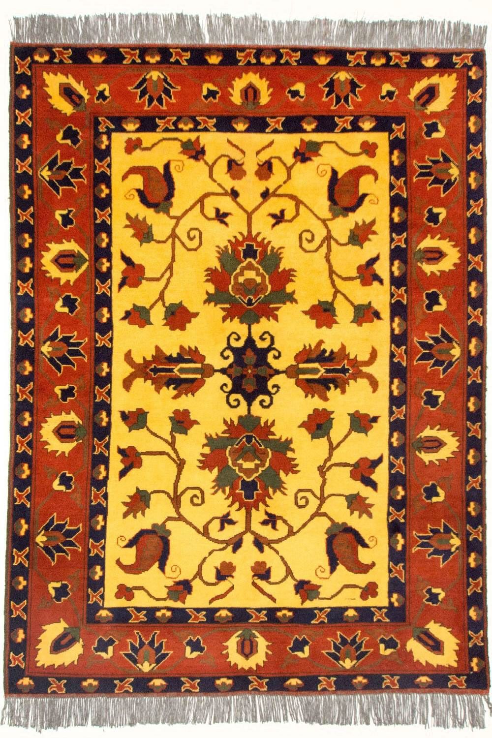 Alfombra afgana - Hatschlu - 201 x 155 cm - amarillo