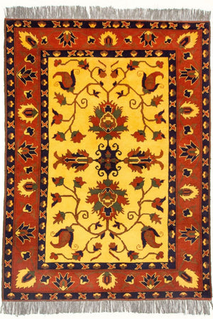 Alfombra afgana - Hatschlu - 201 x 155 cm - amarillo