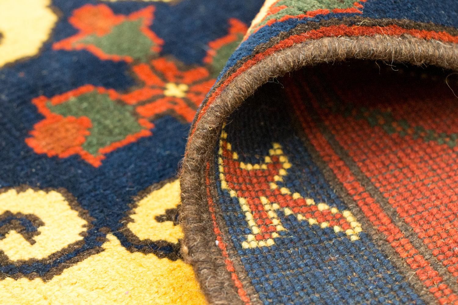 Alfombra afgana - Hatschlu - 201 x 155 cm - amarillo