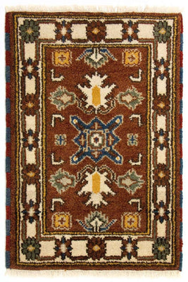 Alfombra oriental - 92 x 61 cm - marrón