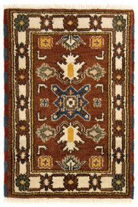 Alfombra oriental - 92 x 61 cm - marrón