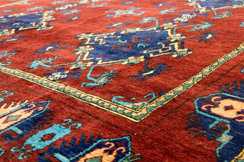 Alfombra afgana - Kunduz - 294 x 211 cm - rojo