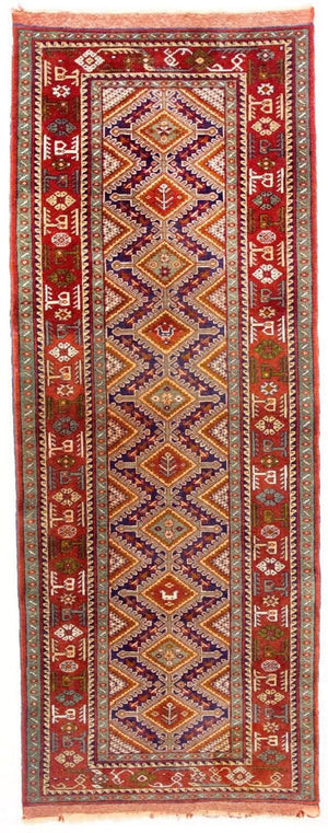 Alfombra de pasillo Alfombra afgana - 194 x 75 cm - rojo