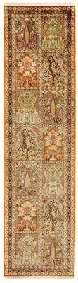 Alfombra de pasillo Alfombra de seda - Seda de Cachemira - 313 x 82 cm - multicolor