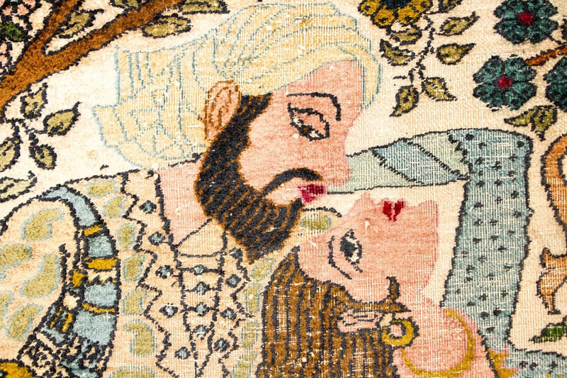 Alfombra de seda - Seda de Cachemira - 150 x 92 cm - multicolor