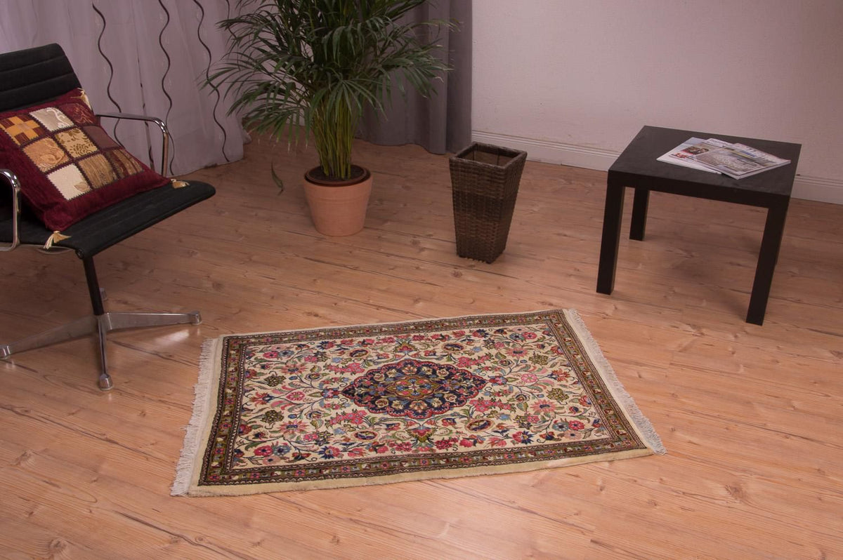 Alfombra persa - Ghom - 110 x 77 cm - multicolor