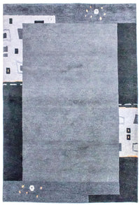 Alfombra de Nepal - 180 x 124 cm - plata