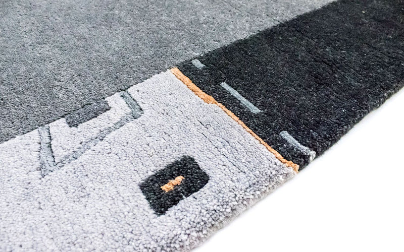Alfombra de Nepal - 180 x 124 cm - plata
