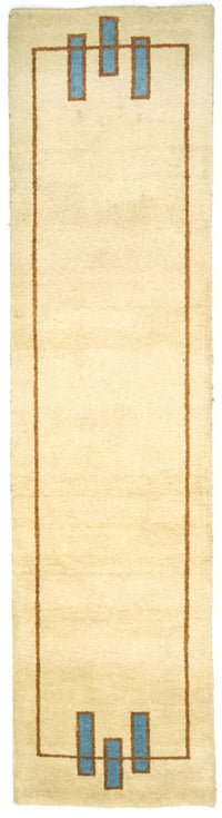 Alfombra de pasillo Alfombra Gabbeh - Indus - 298 x 80 cm - beige