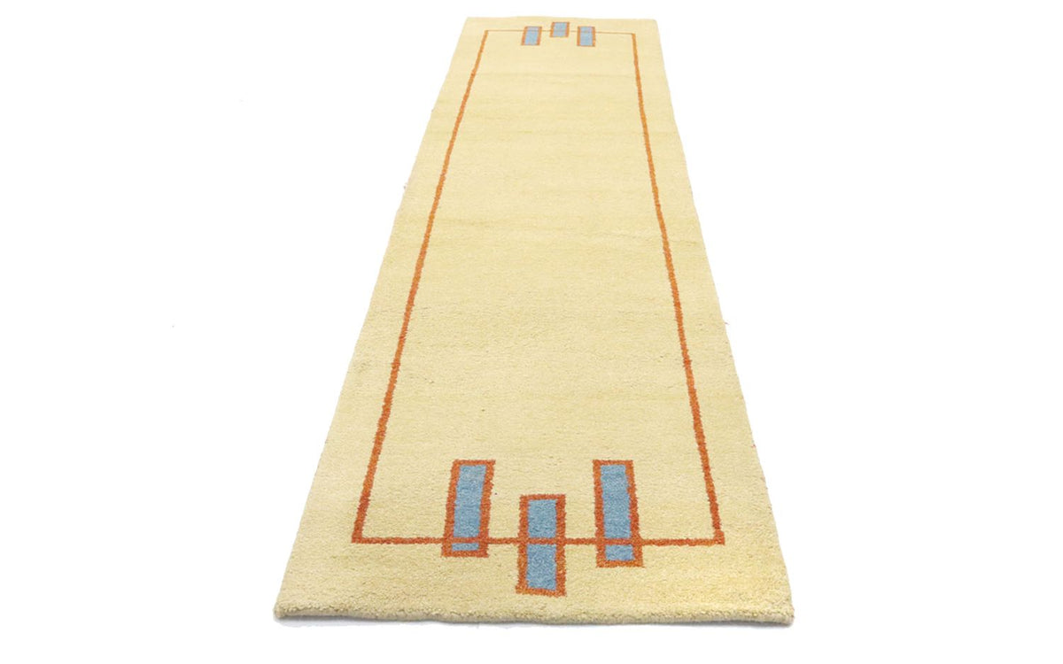 Alfombra de pasillo Alfombra Gabbeh - Indus - 298 x 80 cm - beige