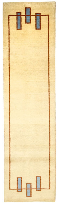 Alfombra de pasillo Alfombra Gabbeh - Indus - 294 x 80 cm - beige