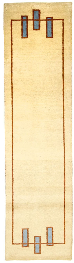 Alfombra de pasillo Alfombra Gabbeh - Indus - 294 x 80 cm - beige