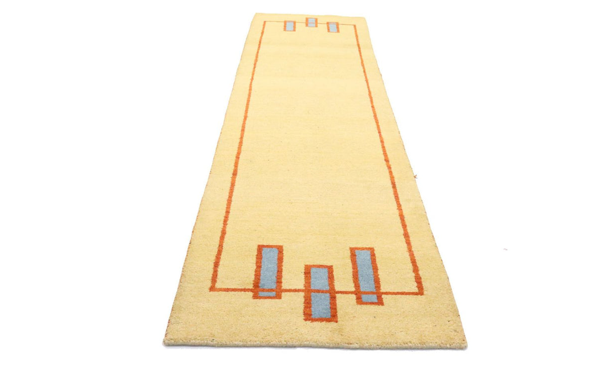 Alfombra de pasillo Alfombra Gabbeh - Indus - 294 x 80 cm - beige