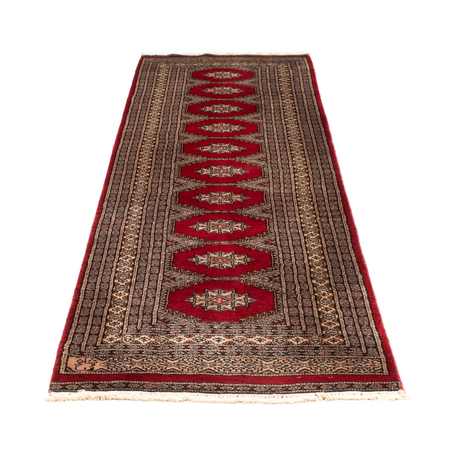 Alfombra de pasillo Alfombra Pakistani - 247 x 83 cm - rojo oscuro