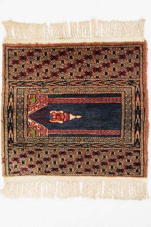 Alfombra afgana - Bukhara cuadrado  - 47 x 44 cm - azul