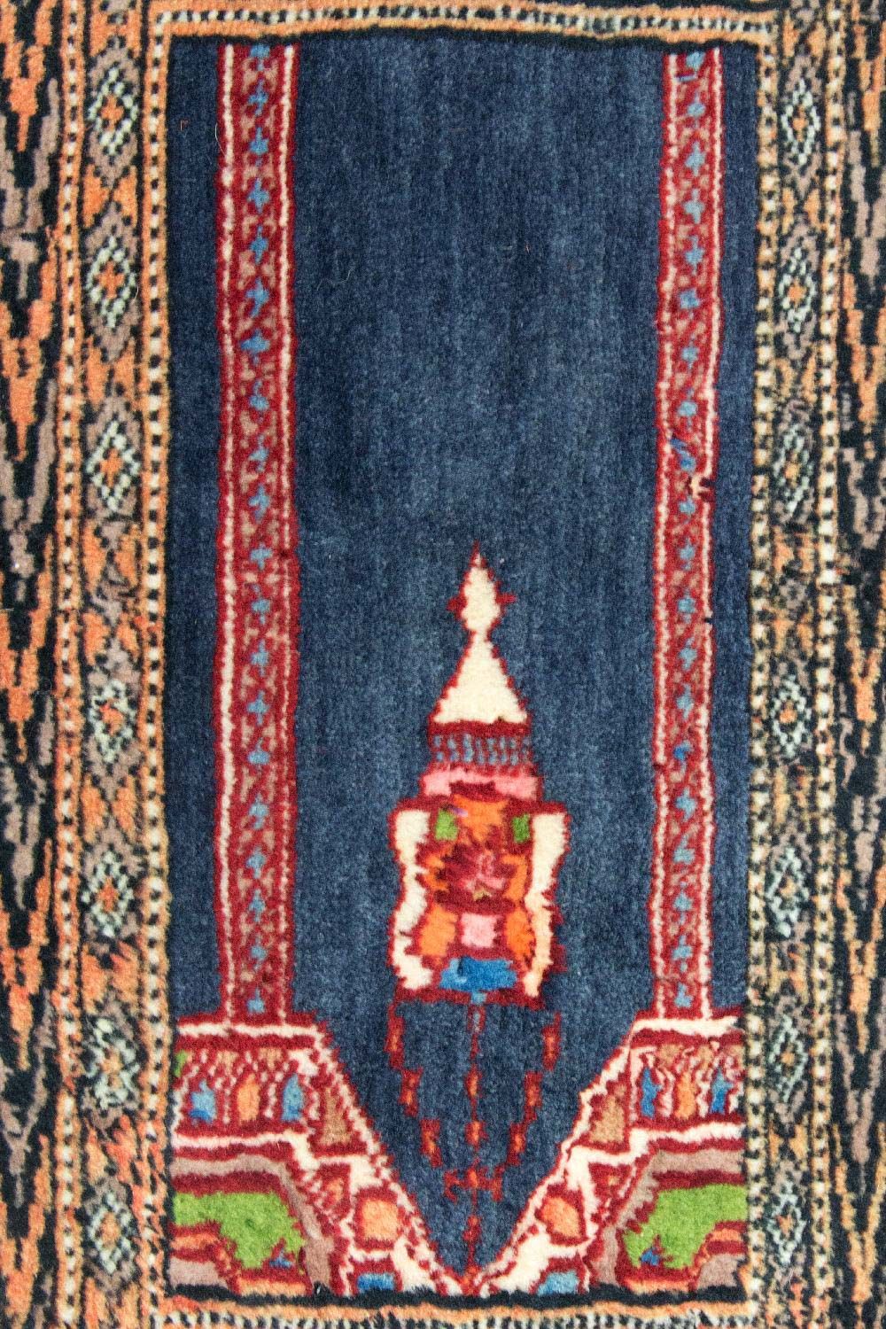 Alfombra afgana - Bukhara cuadrado  - 47 x 44 cm - azul
