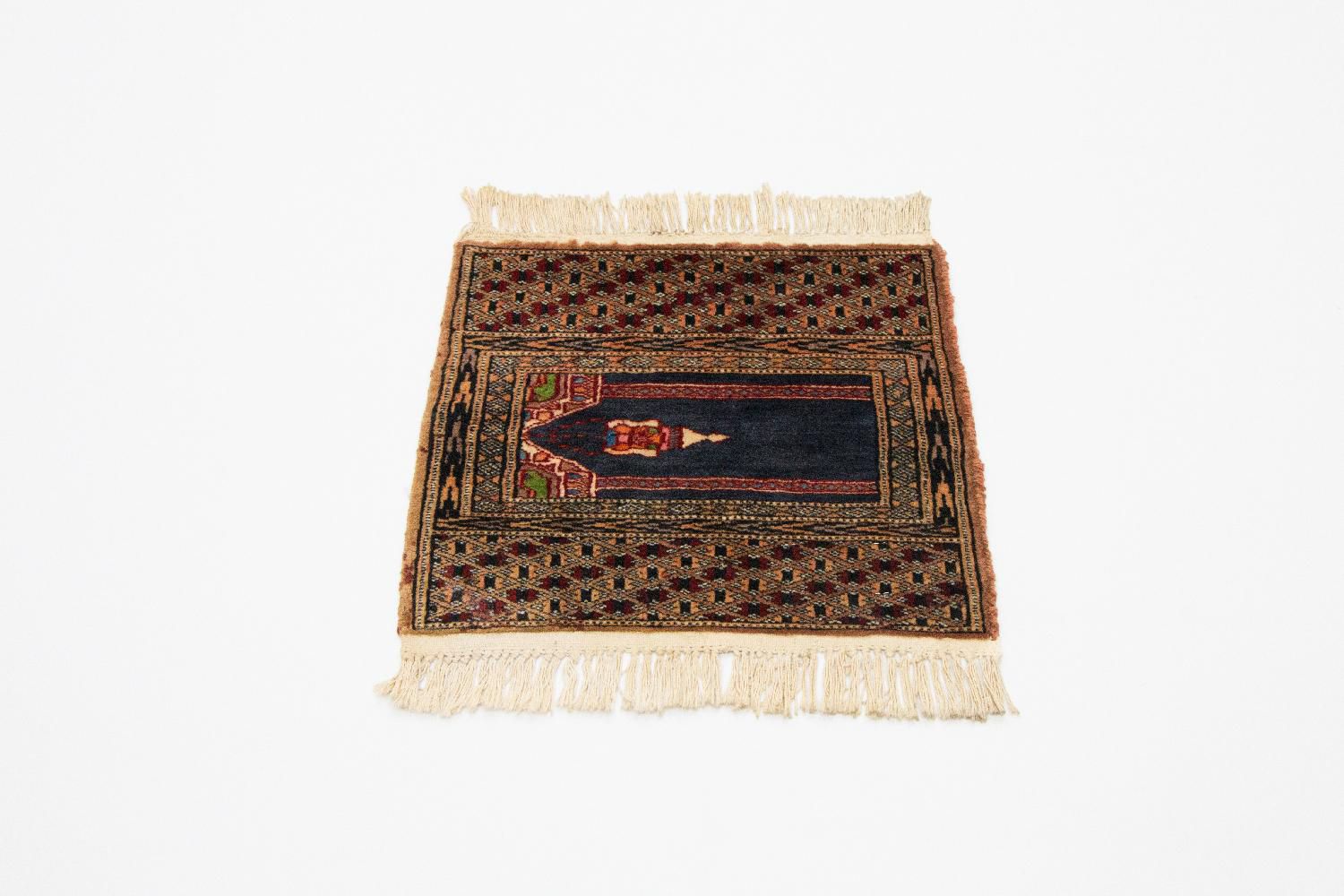 Alfombra afgana - Bukhara cuadrado  - 47 x 44 cm - azul