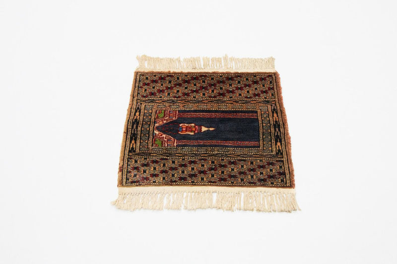 Alfombra afgana - Bukhara cuadrado  - 47 x 44 cm - azul