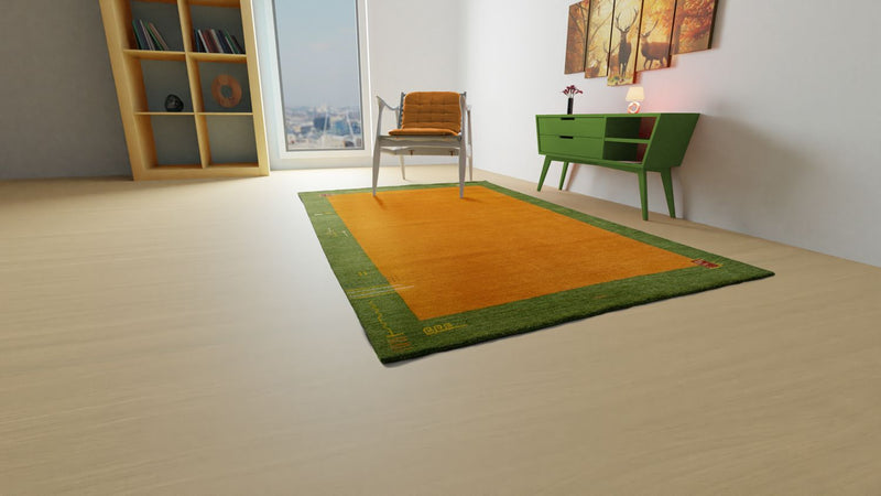 Alfombra Gabbeh - Indus - 300 x 250 cm - naranja